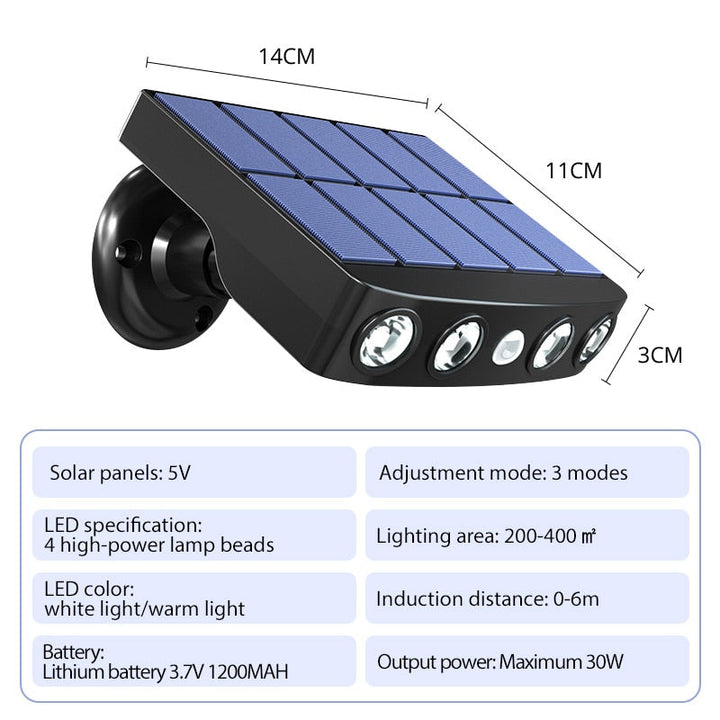 LED Solar Motion Sensor Outdoor Light | Bowlift