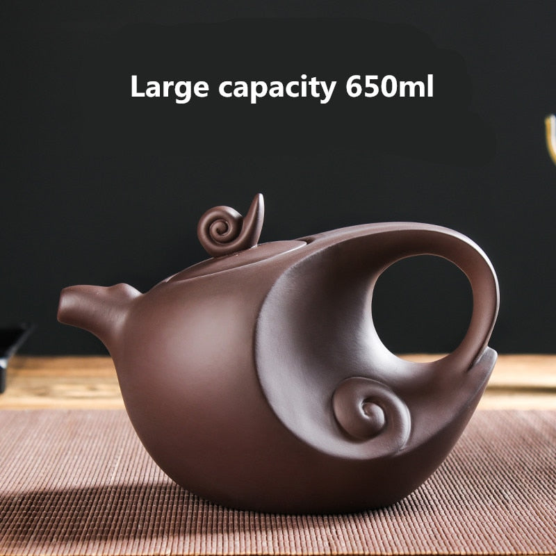 BowLift | Large Capacity Household Handmade Purple Sand Teapot Chinese Tea Set Yixing Zisha Zhu Clay Ball Filter Bubble Teapot Moon Pot