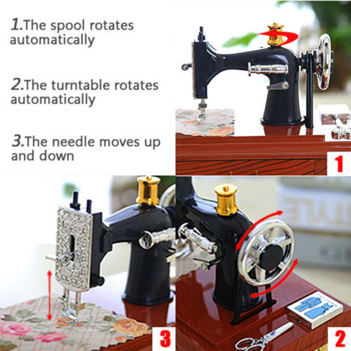 Mini Craft Retro Sewing Machine Decor | Bowlift