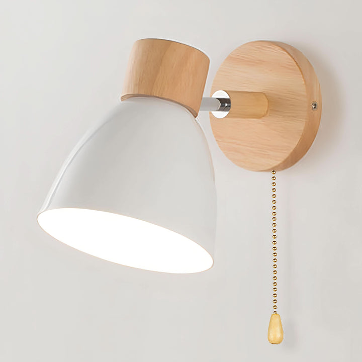 BowLift | Nordic Wood Hanging Wall Light with Pull Switch