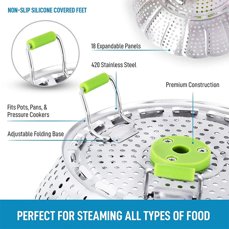 BowLift | Stainless Steel Collapsible Mesh Steamer Basket