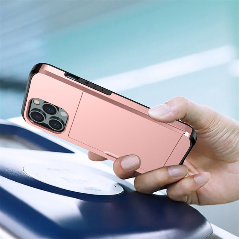 BowLift | Business Armor Slide Wallet iPhone Case