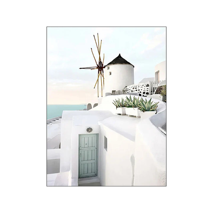 Greek Island Landscape Gallery Wall Art Fine Art Canvas Prints Pictures Of Santorini Posters For Living Room Bedroom Inspirational Art For Modern Living | Bowlift