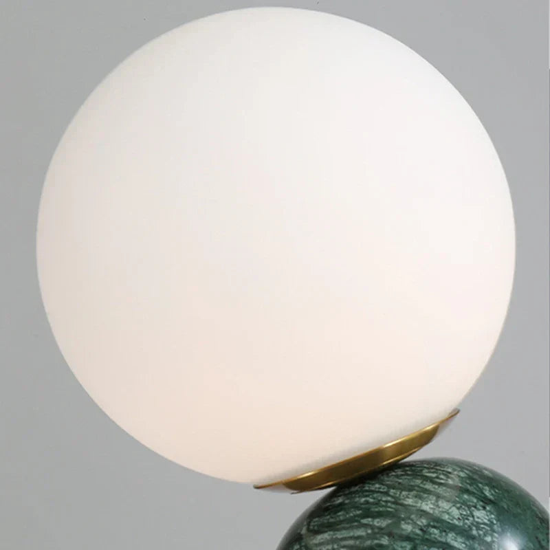 Modern Marble Table Lamp with Round Glass, Elegant Living Room Lighting | Bowlift