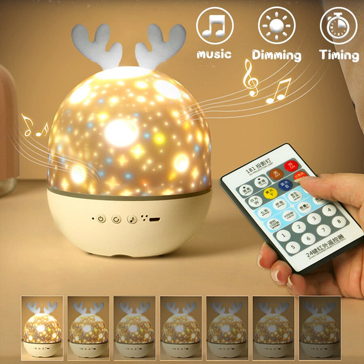 BowLift | Rotating Deer Music Star Projector Night Lamp