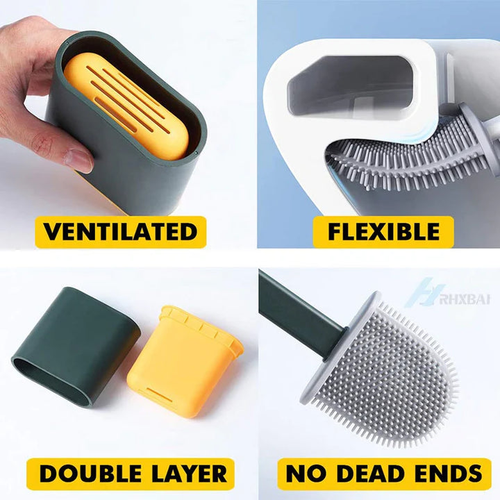 FLEXIBLE SILICONE BRUSH For TOILET CLEANING Bowlift