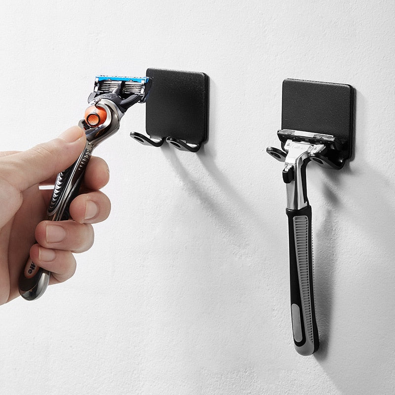 BowLift | Punch-free Razor Holder Storage Hook (1/2/3 Pieces) - Wall Mounted Men's Razor Shelf for the Bathroom