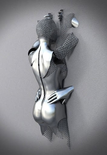 BowLift | Metal Figure Statues Styles Abstract Canvas Painting Couples Wall Art Love Sculpture Poster Print Home Decor Living Room Gifts