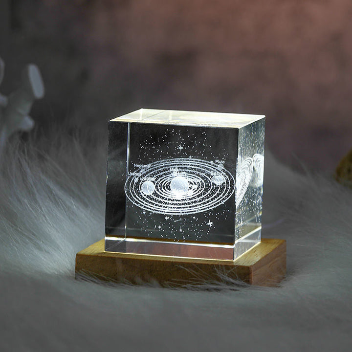 3D Crystal Cube Moon Nightlight | Bowlift