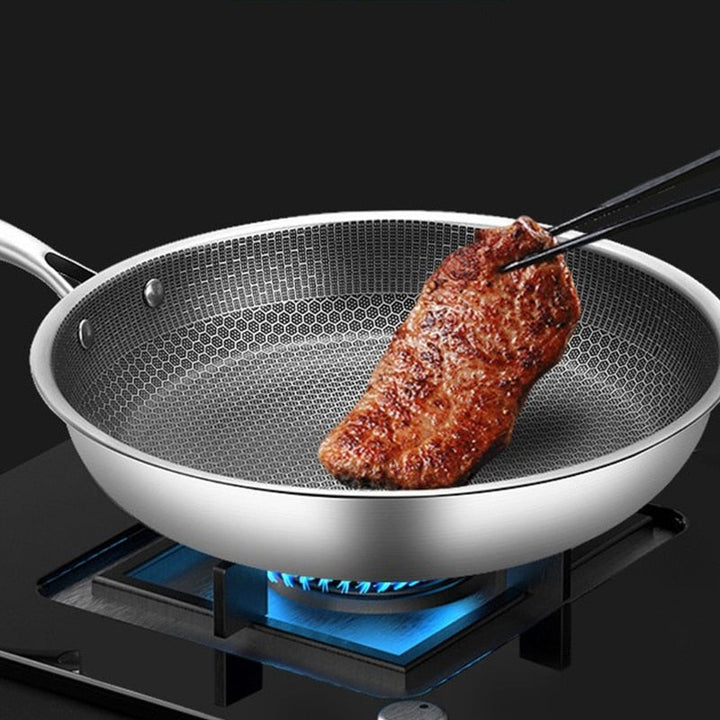 RoestvrijChef | Scratch-resistant Frying Pan with Honeycomb Structure | Bowlift