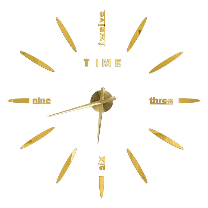 Big Wall Clock DIY 3D Self Adhesive Mirrored Acrylic Wall Clock For Kitchen Dining Room Living Room Creative Home Decor | Bowlift