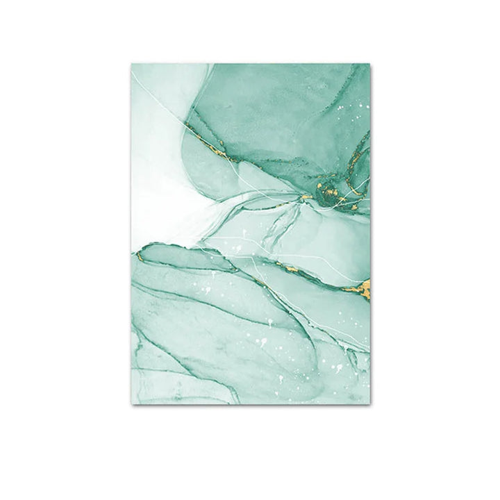 Abstract Green Golden Marble Print Wall Art Fine Art Canvas Prints Pictures For Modern Apartment Living Room Hotel Room Art Decor | Bowlift