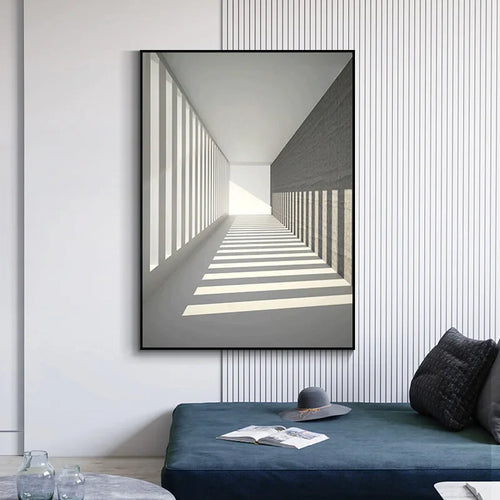 Minimalist Abstract Architectural Wall Art Fine Art Canvas Prints Posters Pictures For Modern Apartment Living Room Home Office Decor | Bowlift