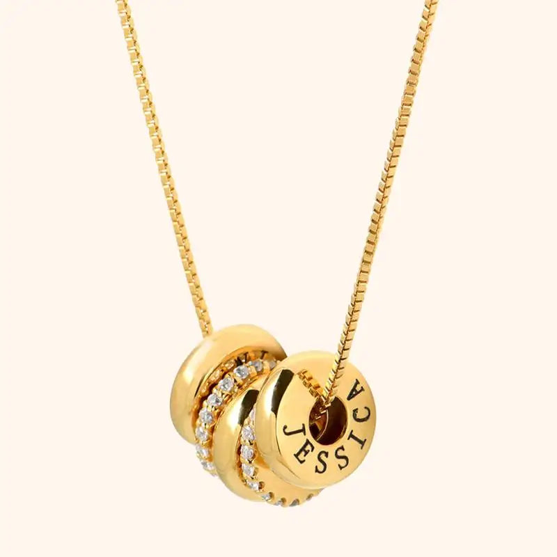 BowLift | 18k Personalized Name Dainty Diamond Disc Necklace