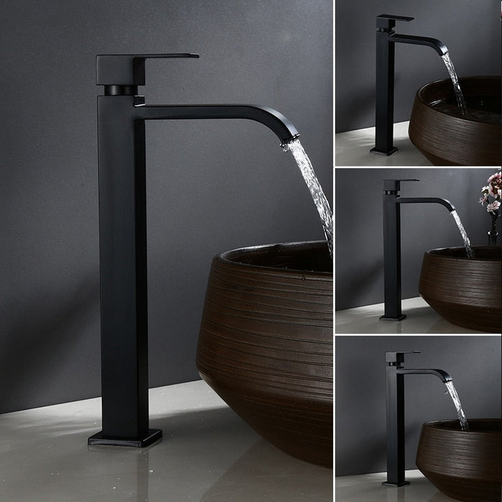 BowLift | Matte black cold water single faucets for sink installation