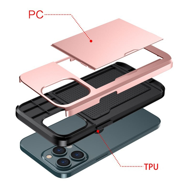 BowLift | Business Armor Slide Wallet iPhone Case