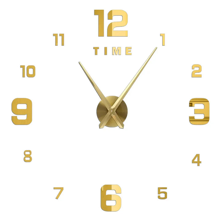 Big Wall Clock DIY 3D Self Adhesive Mirrored Acrylic Wall Clock For Kitchen Dining Room Living Room Creative Home Decor | Bowlift