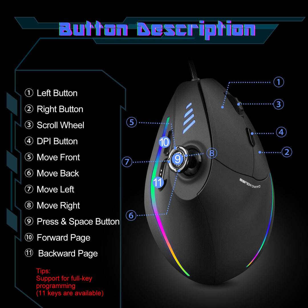 BowLift | Programmable Ergonomic RGB Game Master Mouse