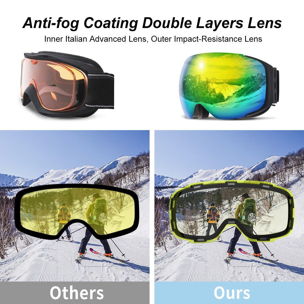 Magnetic UV Protection Anti-Fog Ski Goggles | Bowlift