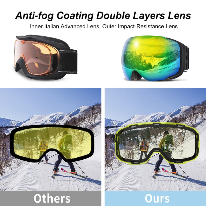 Magnetic UV Protection Anti-Fog Ski Goggles | Bowlift