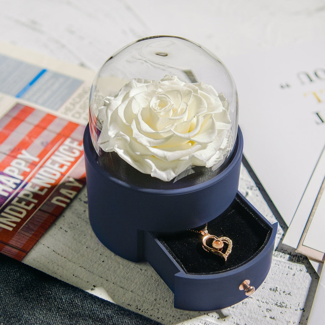 BowLift | Natural Eternal Rose Necklace Jewelry Box