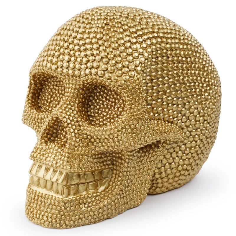 BowLift | BUF Large Silver/Gold Skull Statue Resin Craft Decorative Ornaments Halloween Decoration Sculpture Home Decor Figures