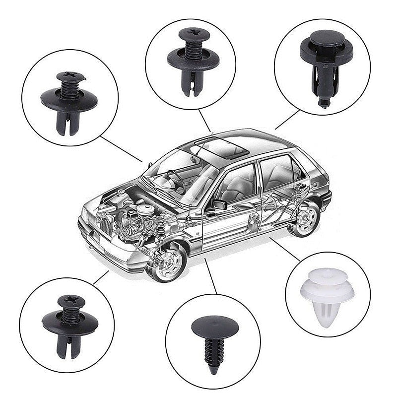 BowLift | 100pcs Auto Fastener Pin Rivet Bumper Car Clip Kit