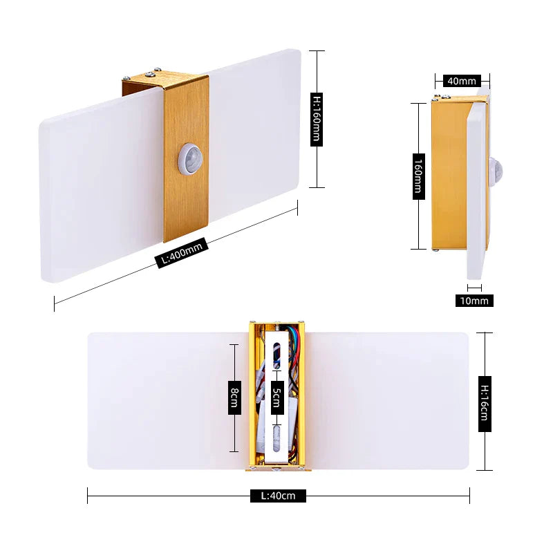 BowLift | Wall light with motion sensor, drawing, aluminum, acrylic, decoration, lighting, wall light, interior, kitchen, bedroom, hallway, corridor
