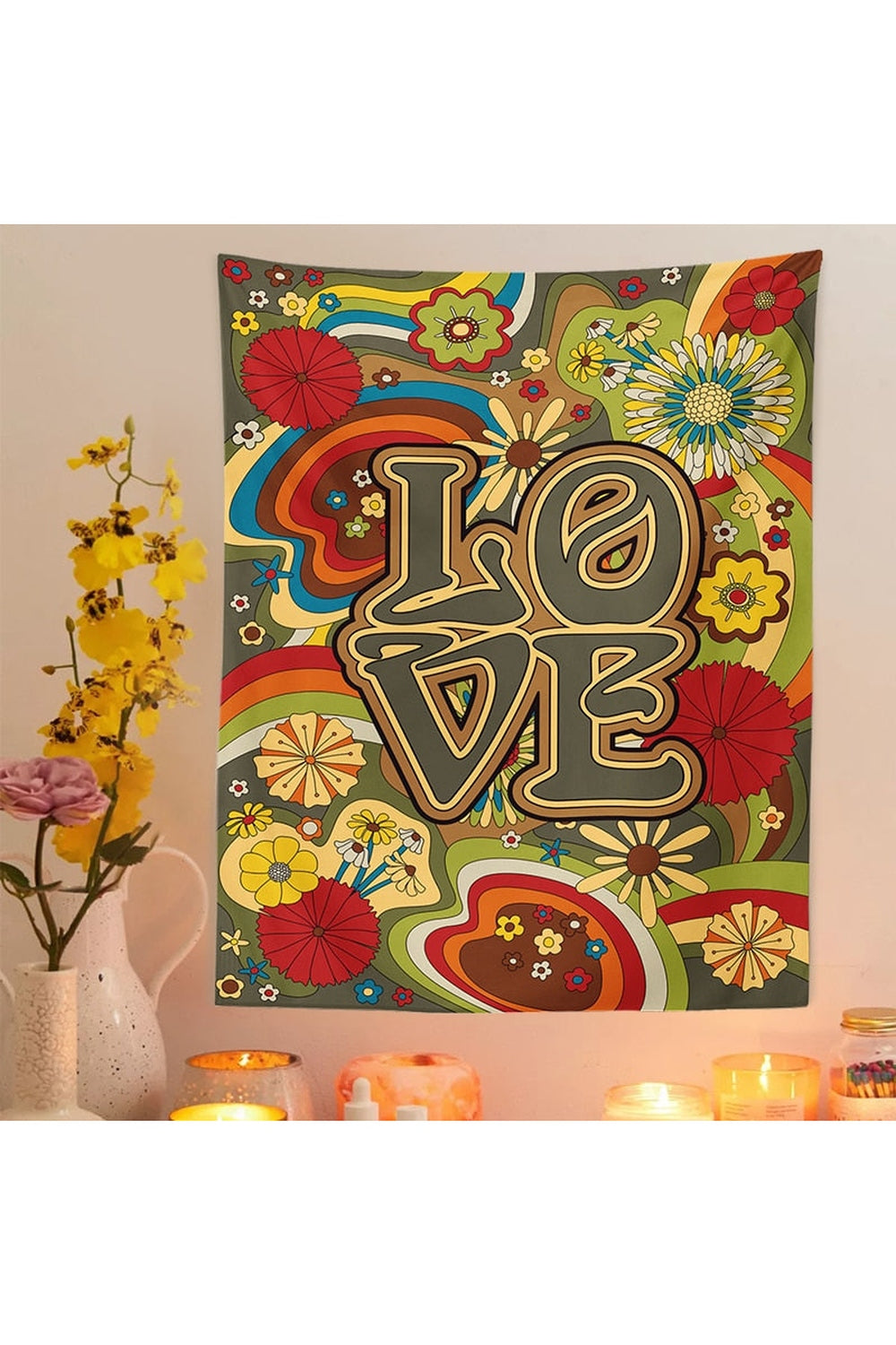 and Flower Art Tapestry | Bowlift
