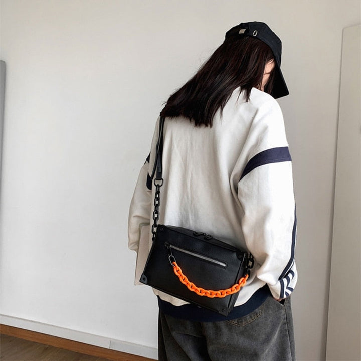 BowLift | Unisex Crossbody Chain Leather Messenger Bag
