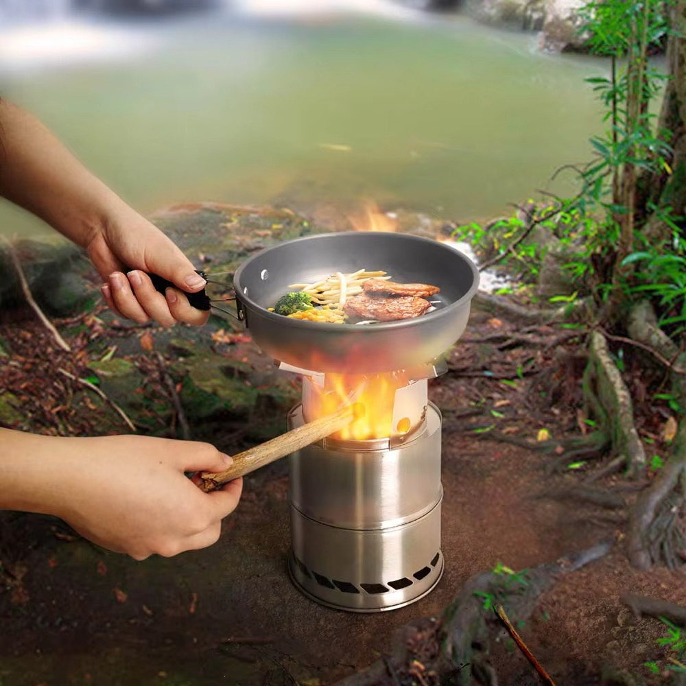 BowLift | Portable Stainless Steel Wood Burning Camping Stove - Lightweight Outdoor Cooker for Travel and BBQ