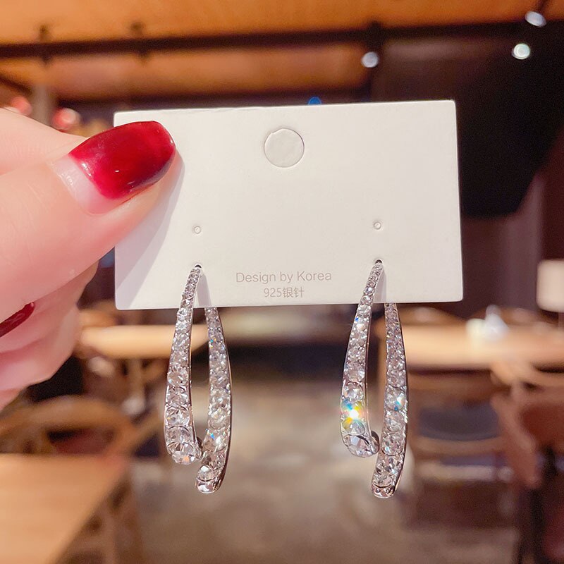 BowLift | Korean Style Rhinestone Geometric Earrings