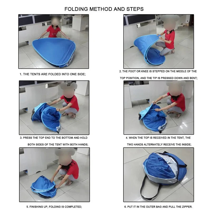 Automatic Pop-Up Ultralight Full Shade Beach Tent | Bowlift