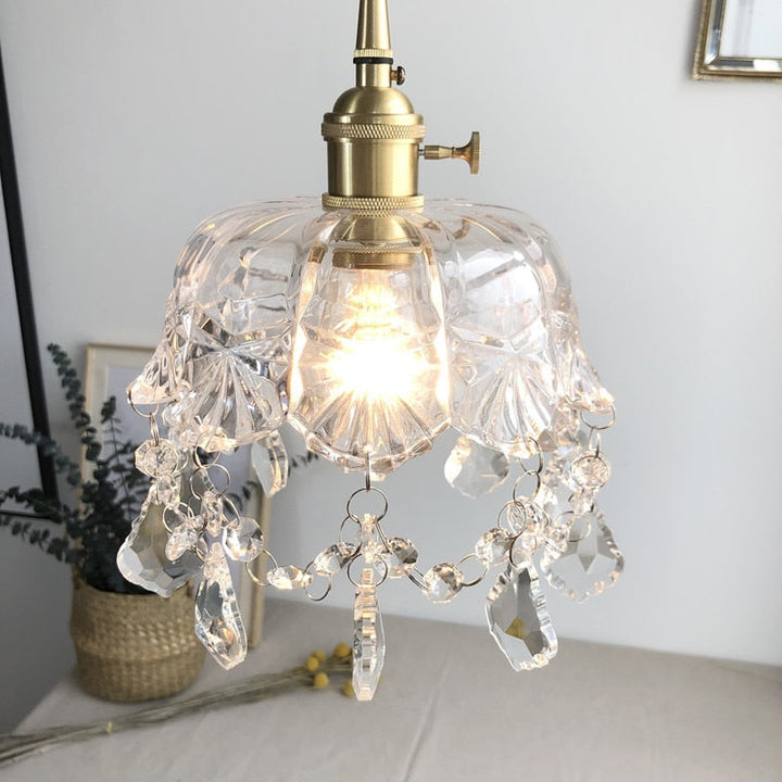 Stylish Crystal Pendant Lamp - Elara | Bowlift