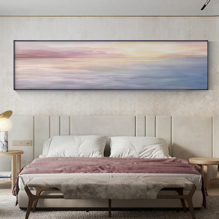 Pastel Blue Pink Purple Abstract Landscape Wall Art Fine Art Canvas Prints Wide Format Pictures For Bedroom Above The Bed Or Above The Sofa | Bowlift