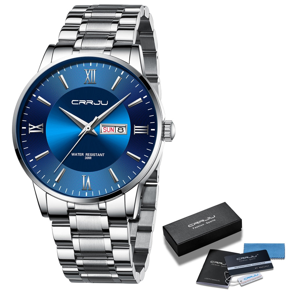 BowLift | Men's Luxury Waterproof Sports Watch – Stainless Steel Quartz Chronograph
