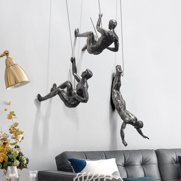 BowLift | Wall sculpture ClimbArtis | Symbol of strength & growth | Handcrafted from resin & iron wire