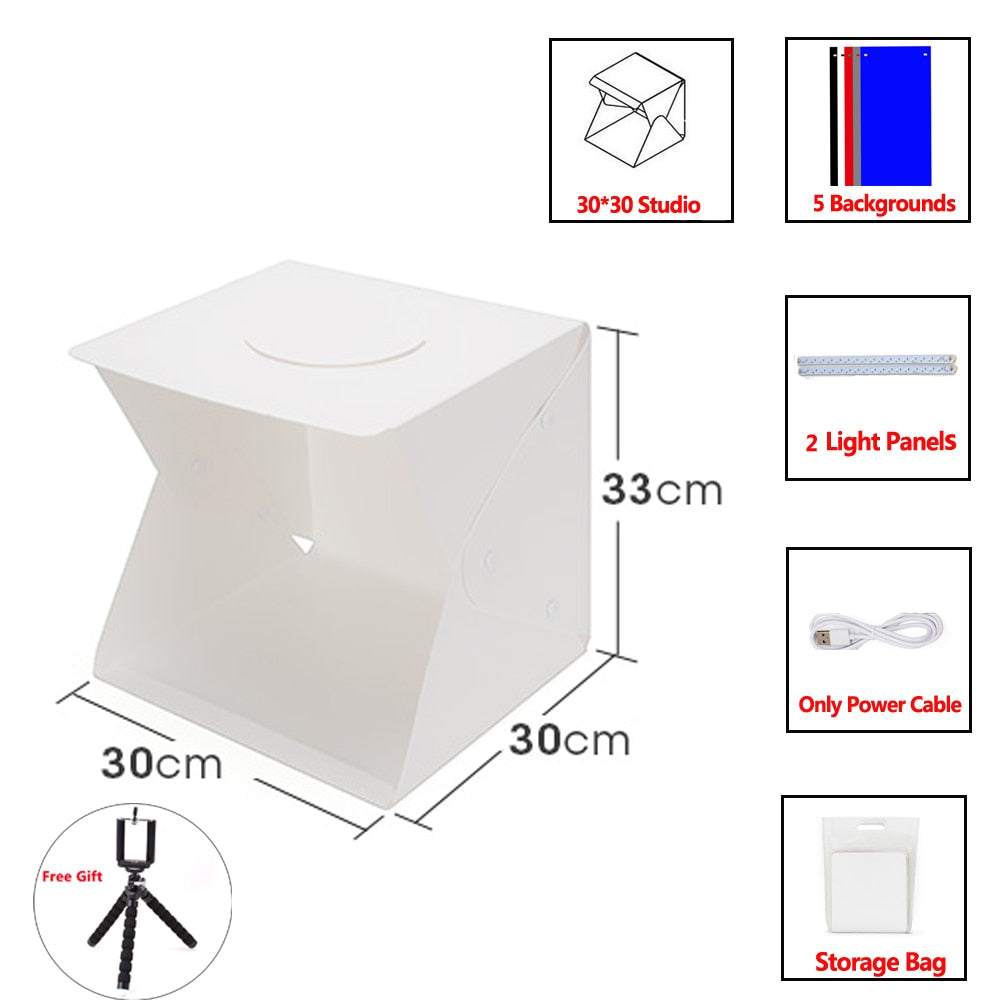 Mini Photo Studio - Foldable Lightbox with LED | Bowlift