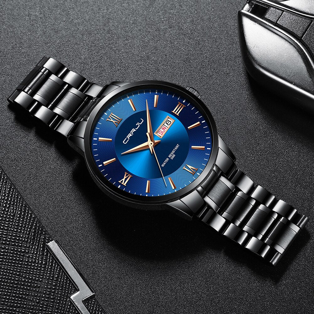 BowLift | Men's Luxury Waterproof Sports Watch – Stainless Steel Quartz Chronograph