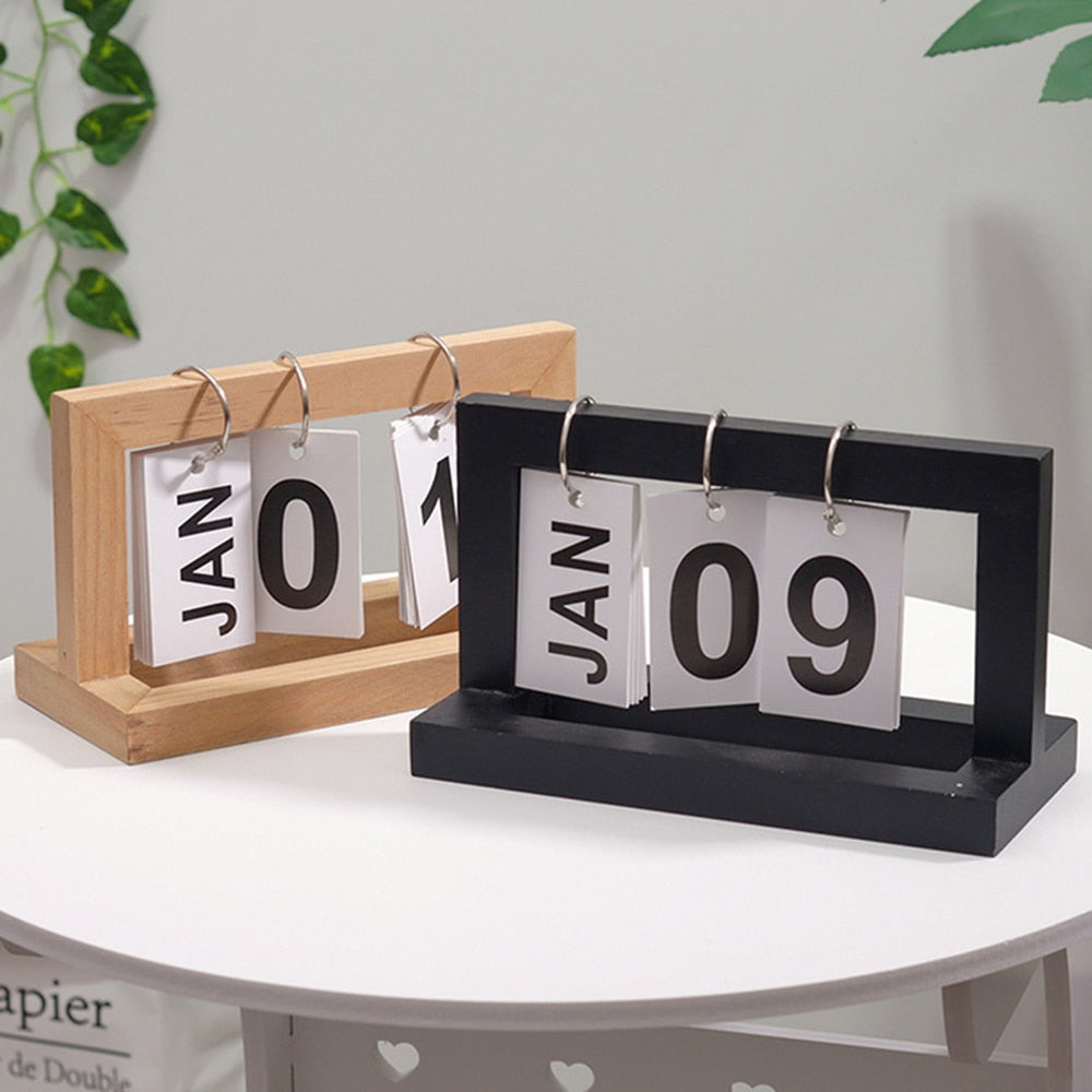 Wooden Flip Desktop Daily Calendar | Bowlift