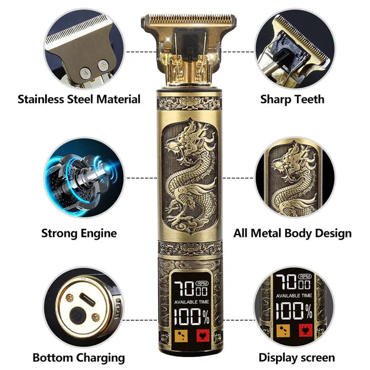 Professional hair clipper with carbon steel T-blade | Bowlift