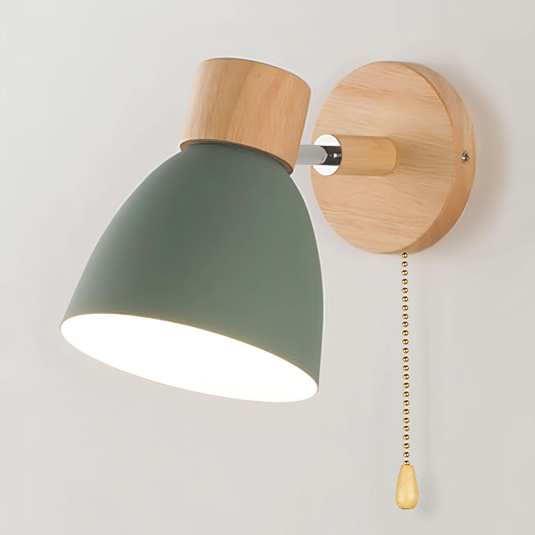 BowLift | Nordic Wood Hanging Wall Light with Pull Switch