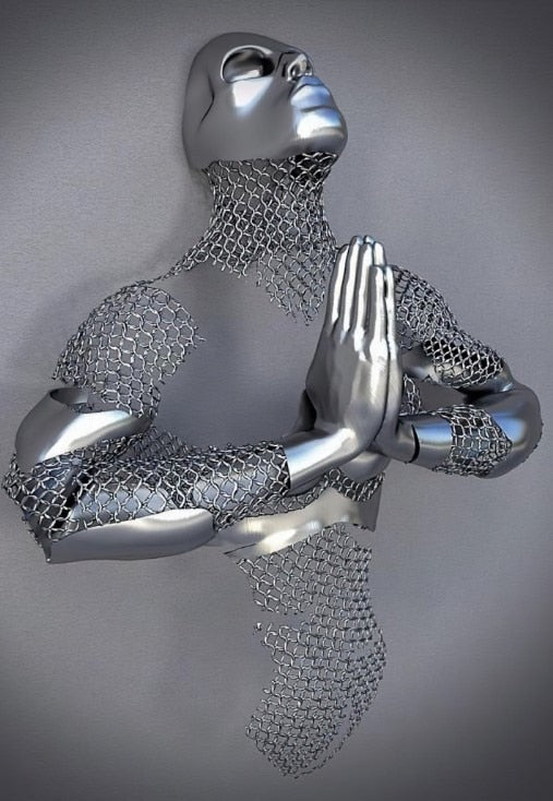 BowLift | Metal Figure Statues Styles Abstract Canvas Painting Couples Wall Art Love Sculpture Poster Print Home Decor Living Room Gifts