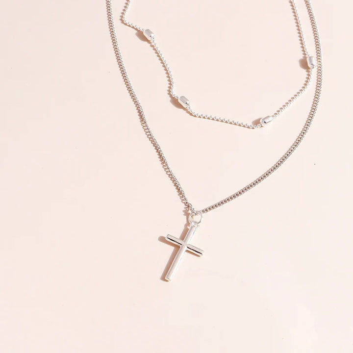 BowLift | Dainty Layered Choker and Cross Necklace