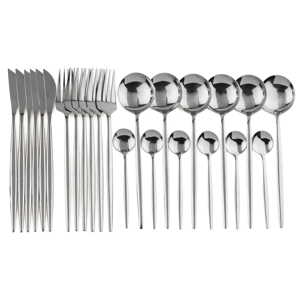 BowLift | Luxury Black-Gold Stainless Steel Cutlery Set - for Elegant Meals