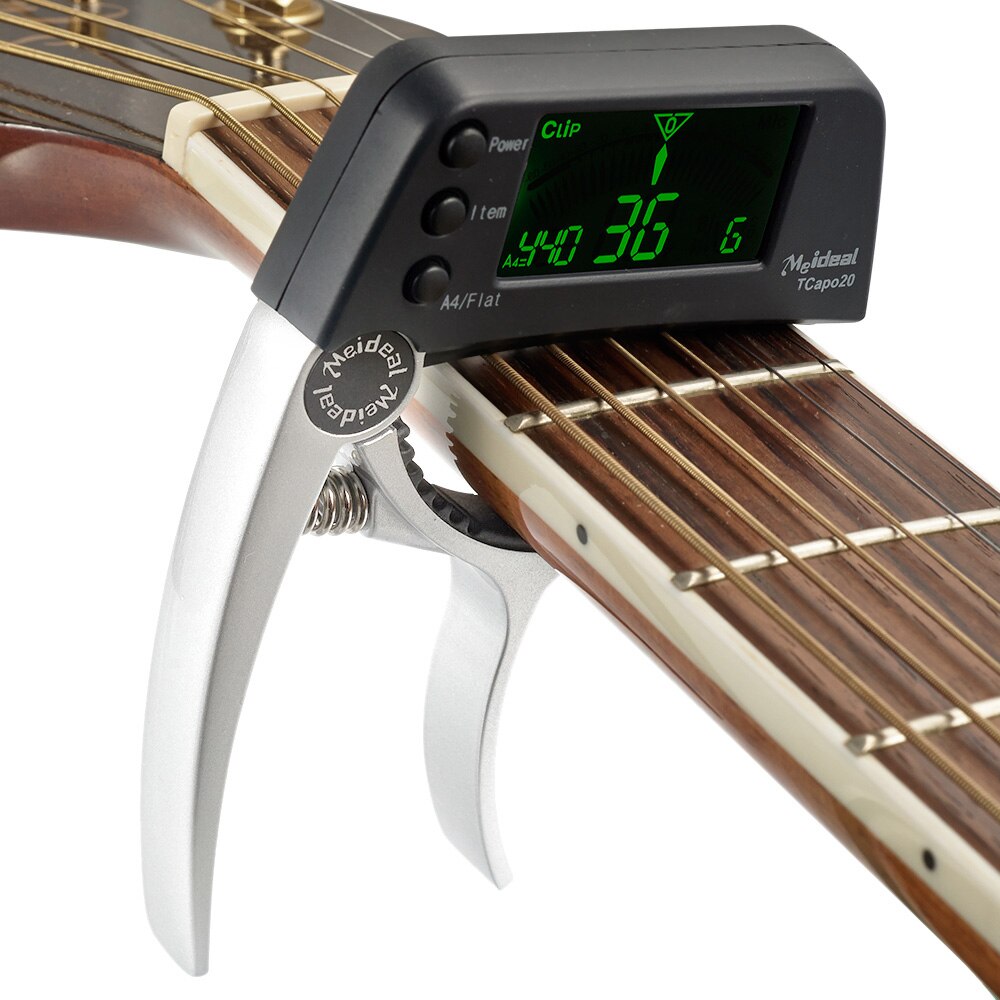 Capo & Tuner "TuneGrip" – 2-in-1 Guitar accessory with LCD screen | Bowlift