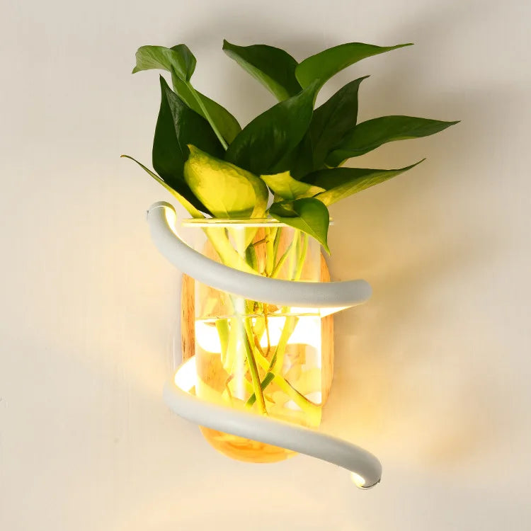 BowLift | Nordic Unique Wooden Outdoor Wall Vase Lamp