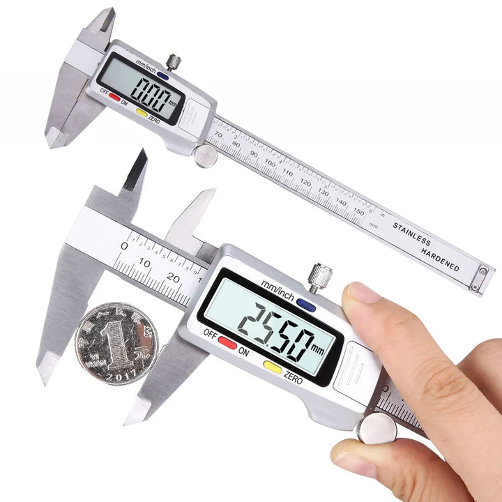 BowLift | Precivio Digital Caliper made of Stainless Steel | 15 cm Measuring Range | Precision Measuring Device with LCD Display | ±0.03 mm Accuracy