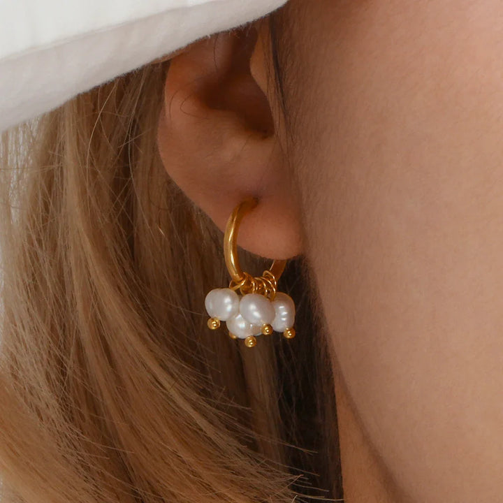 BowLift | 18k Dainty Pearl Droplet Dangle Earrings