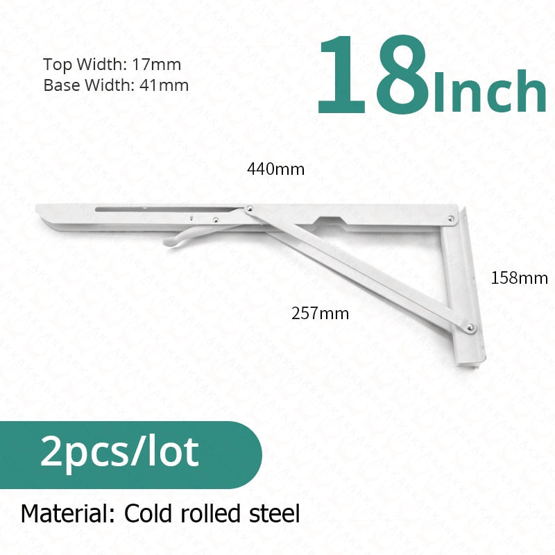 BowLift | 2-piece set collapsible shelf brackets, heavy-duty, made of stainless steel for tables, motorhomes and space-saving